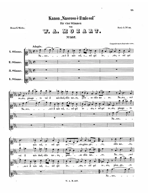 First page of Canon for 4 Voices