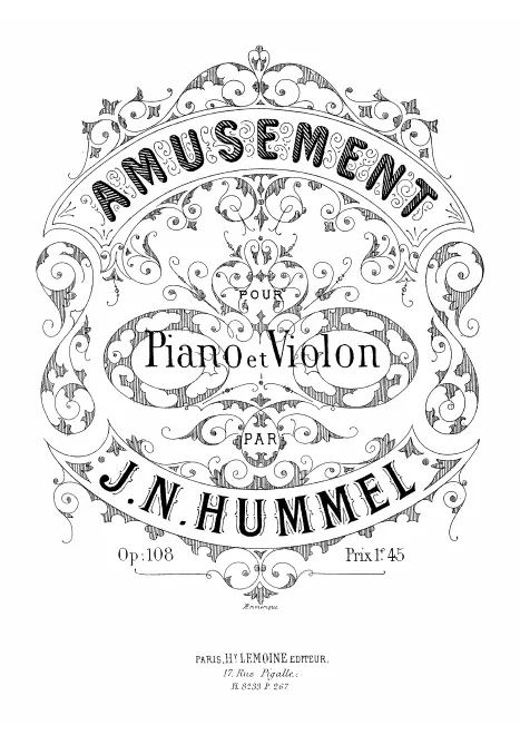 First page of Amusement for Violin and Piano
