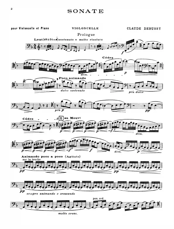 First page of Cello Sonata