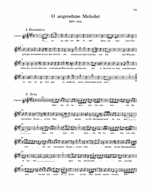 First page of O angenehme Melodei (fragment)
