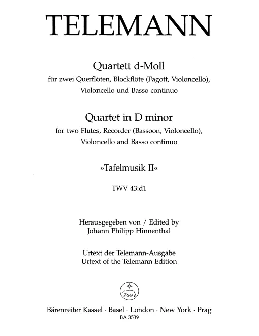First page of Sonata à quattro