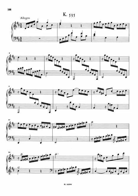 First page of Keyboard Sonata in D major