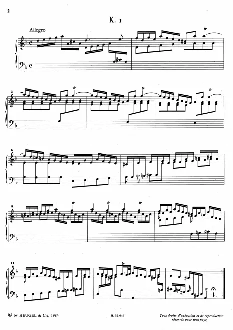 First page of Keyboard Sonata in D minor