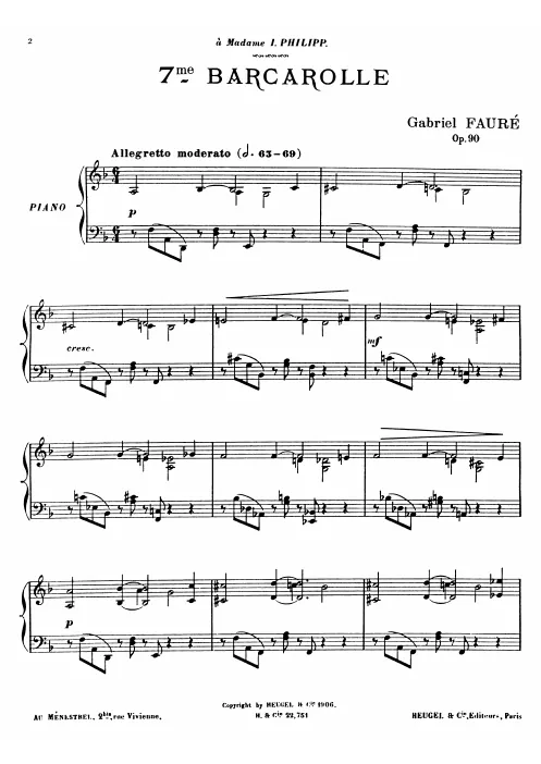 First page of Barcarolle No.7