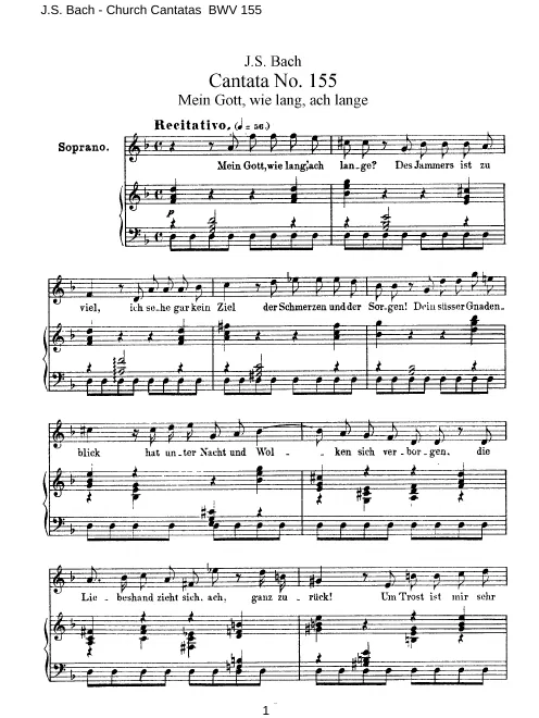 First page of Mein Gott, wie lang, ach lange