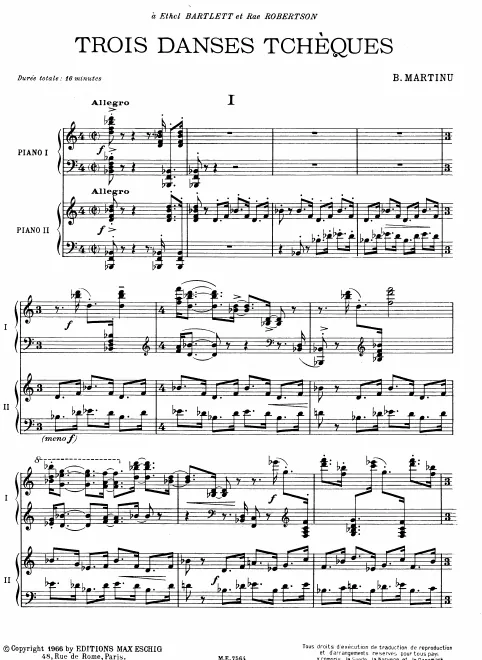 First page of Trois danses Tcheques