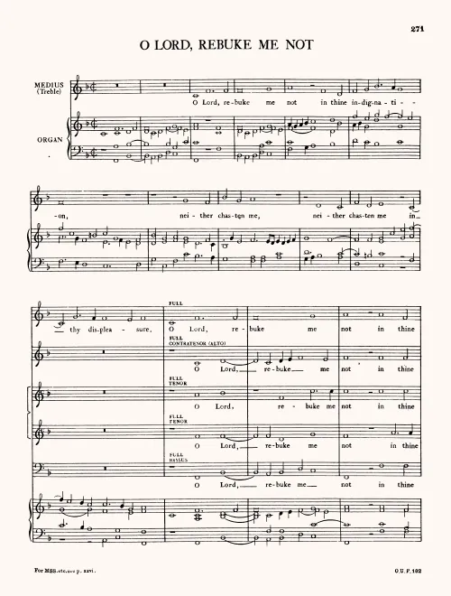 First page of O Lord, Rebuke Me Not