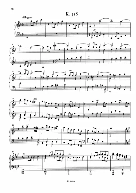 First page of Keyboard Sonata in F major
