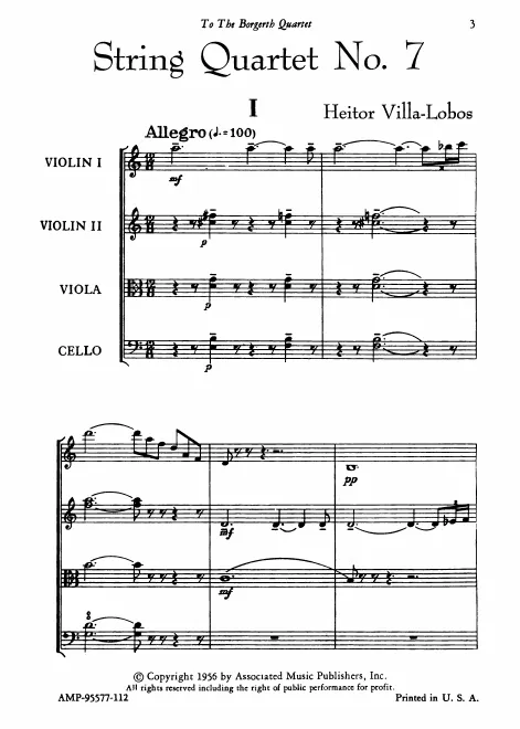 First page of String Quartet No.7