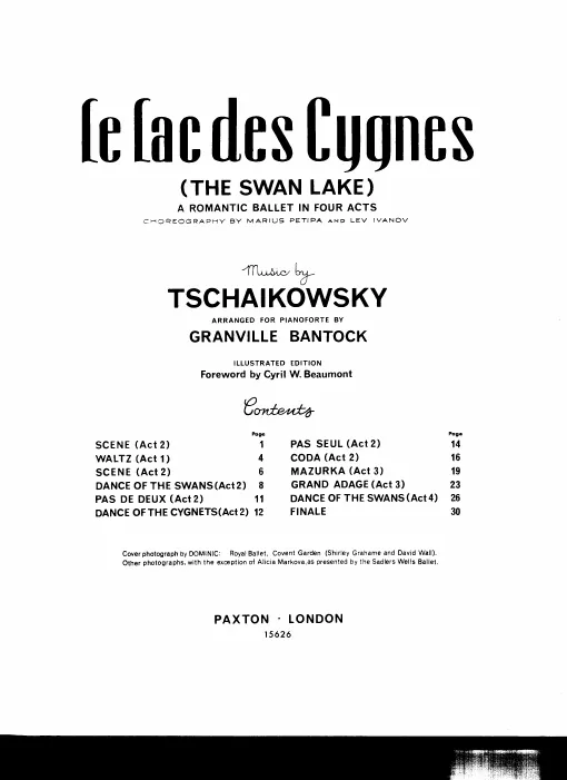 First page of Swan Lake
