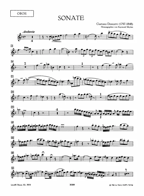 First page of Oboe Sonata