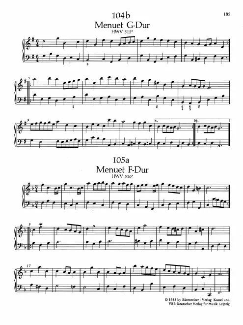 First page of Minuet in F major
