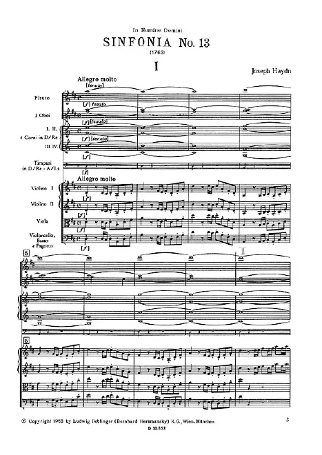 First page of Symphony No.13 in D major