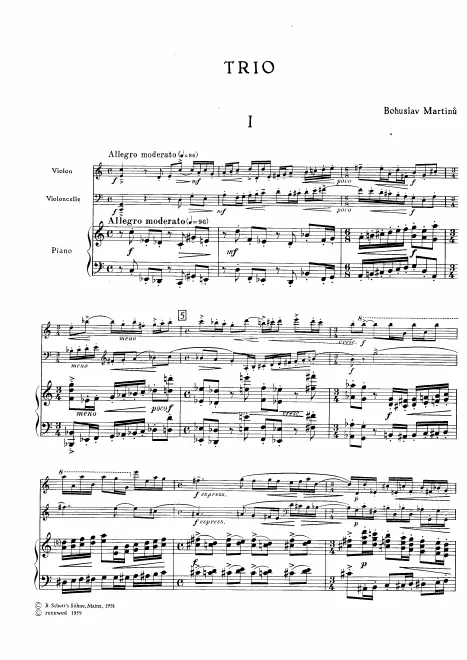 First page of Piano Trio No.1, H.193