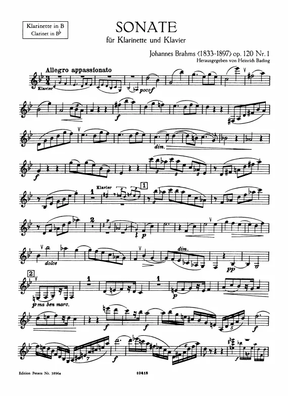 First page of Clarinet Sonata No.1