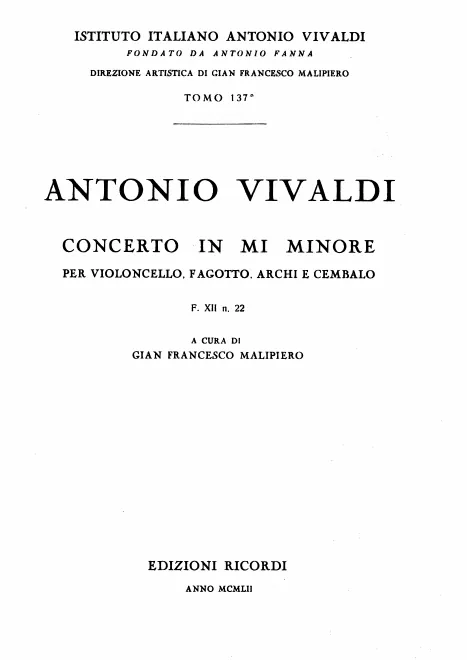 First page of Cello Concerto in E minor