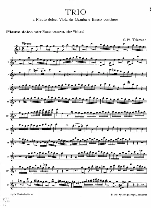First page of Trio Sonata in F major
