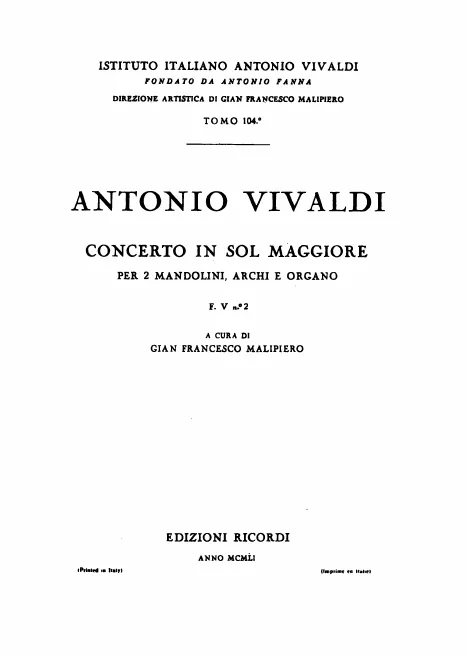 First page of Concerto for 2 Mandolins