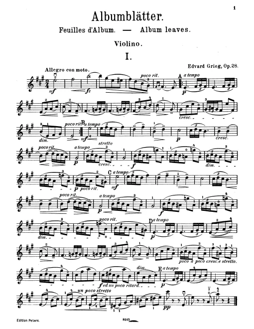 First page of 4 Album Leaves