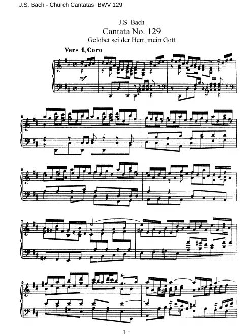 First page of Gelobet sei der Herr, mein Gott