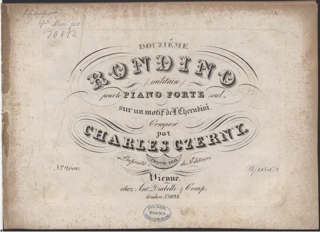 First page of Rondino No.12 on a Theme of Cherubini