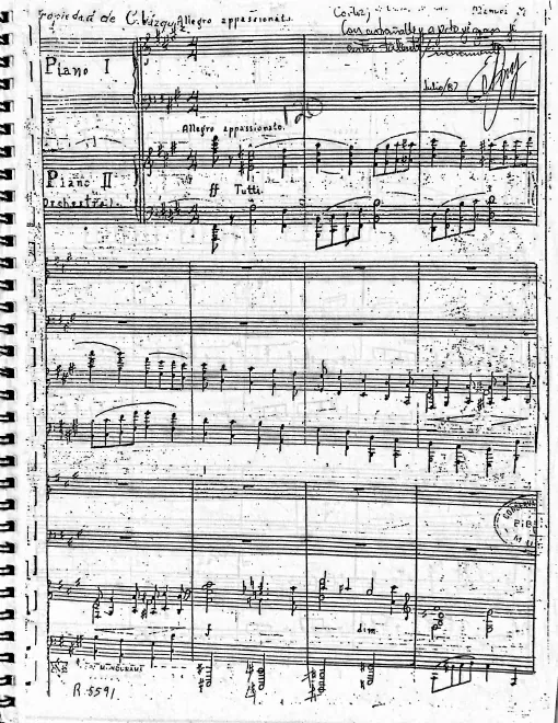 First page of Concierto 'Romántico' para Piano y Orquesta