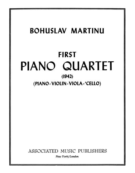 First page of Piano Quartet No.1
