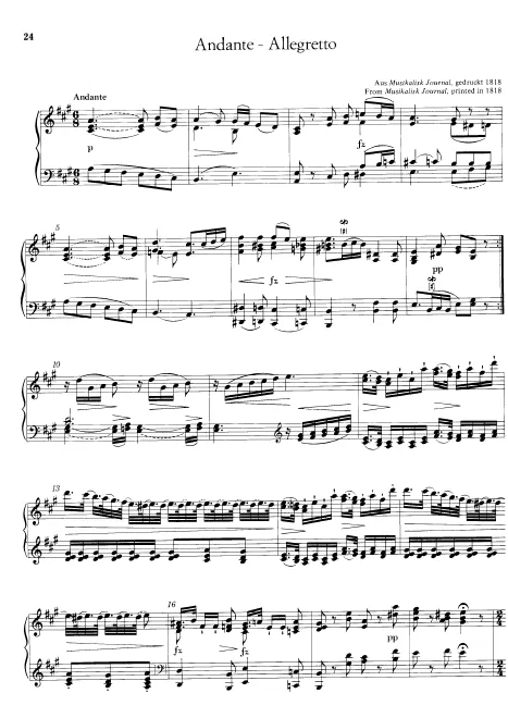 First page of Andante-Allegretto
