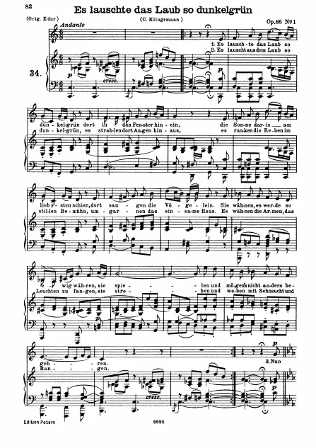 First page of 6 Songs, Op.86