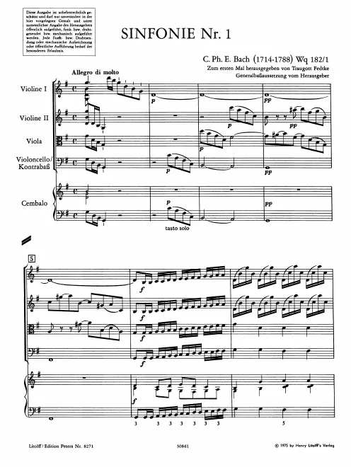 First page of Symphony in G major