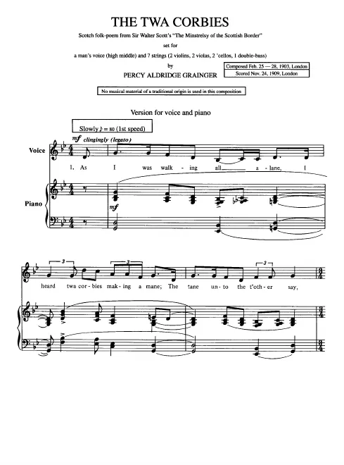 First page of The Twa Corbies