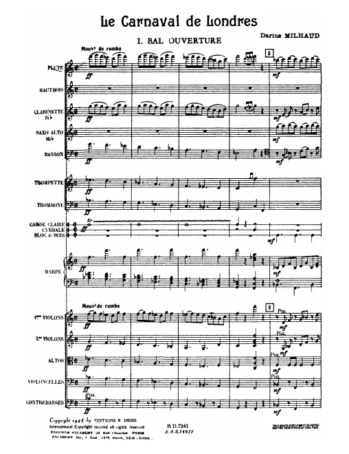 First page of Le carnaval de Londres