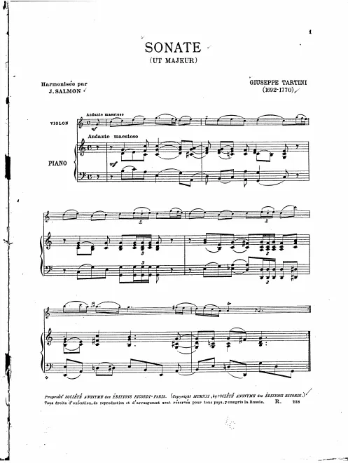 First page of Violin Sonata in C major