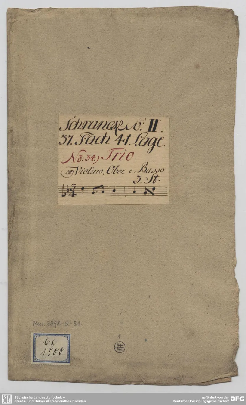 First page of Triosonata in G minor