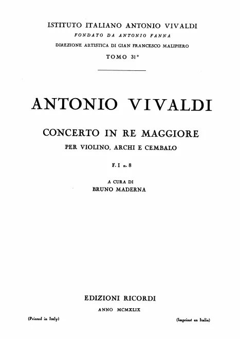 First page of Violin Concerto in D major