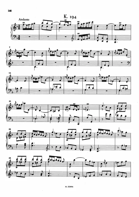 First page of Keyboard Sonata in F major