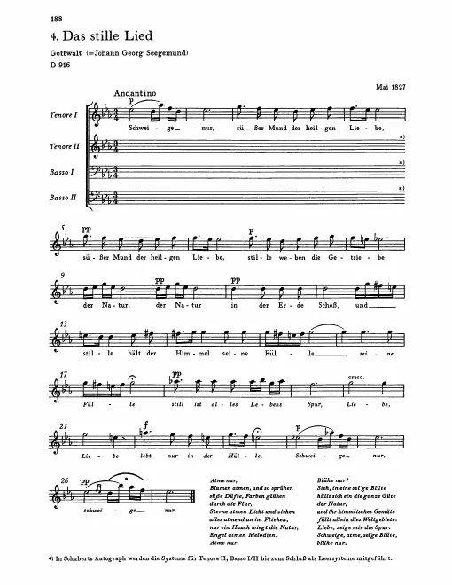 First page of Das stille Lied