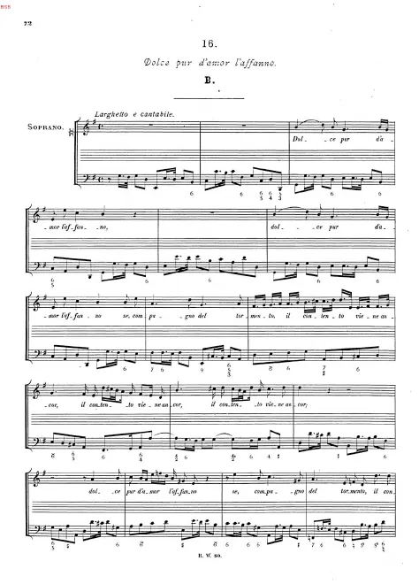 First page of Dolc' è pur d'amor l'affanno, HWV 109b