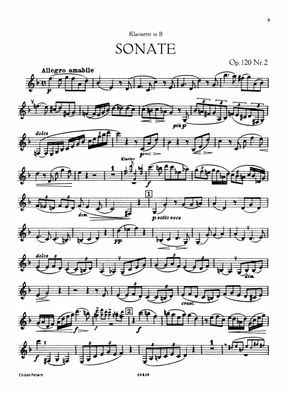 First page of Clarinet Sonata No.2