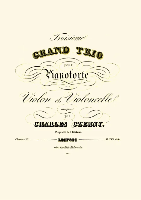 First page of Troisième Grand Trio pour Pianoforte, Violon et Violoncelle