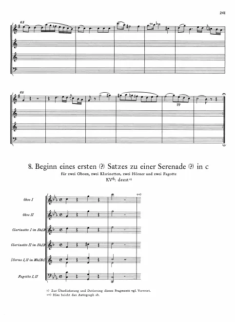 First page of Serenade in C minor
