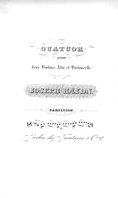 First page of String Quartet in G major, Hob.III:15