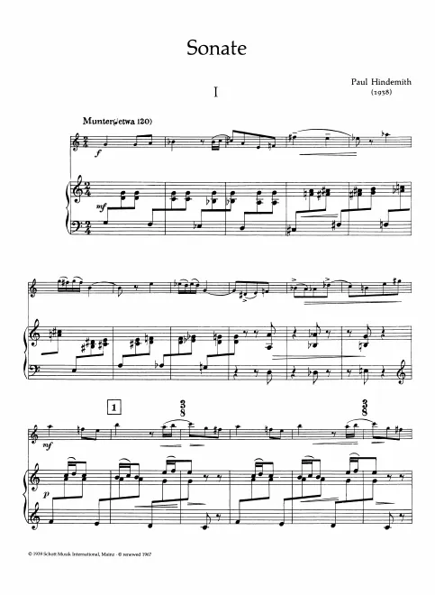 First page of Oboe Sonata