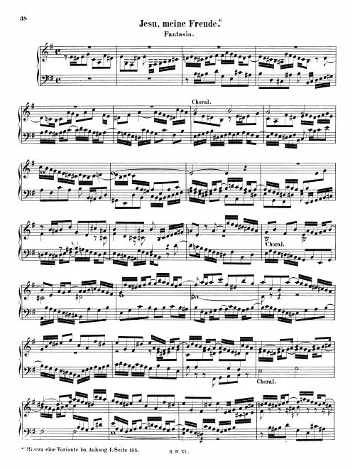 First page of Fantasia super 'Jesu, meine Freude'
