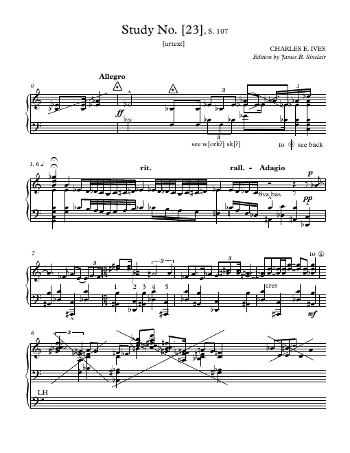 First page of Study No.23 for Piano