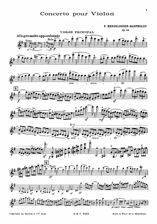 First page of Violin Concerto