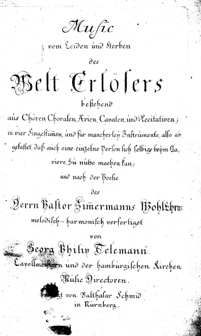 First page of Johannes Passion