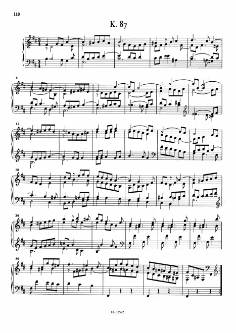 First page of Keyboard Sonata in B minor