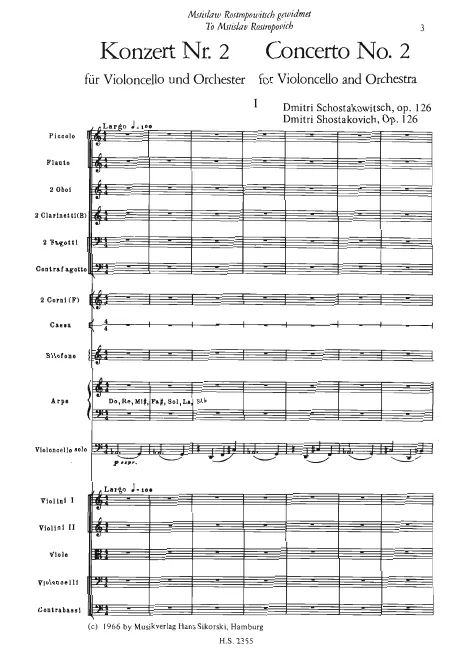 First page of Cello Concerto No.2