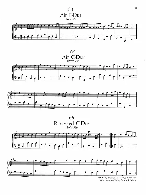 First page of Air in F major, HWV 463